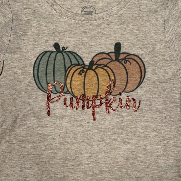 Girls XS (4-5) Fall Pumpkin Custom Made Graphic TEE - Picture 4 of 5